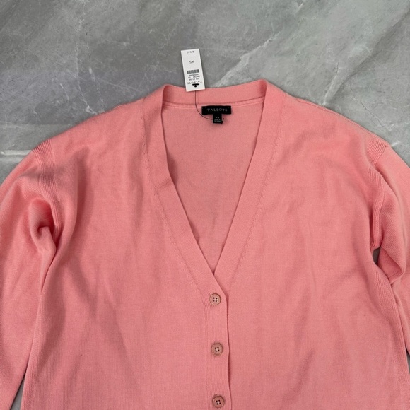 Women’s Talbots Button Front Girlfriend Cardigan Long Sleeve V-Neck Sweater XS - Picture 3 of 16